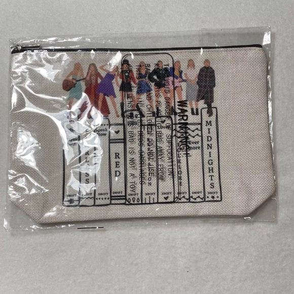 Taylor Swift Novel Tour Cosmetic Small Bag Fearless Red Folklore Evermore Speak - Picture 2 of 4